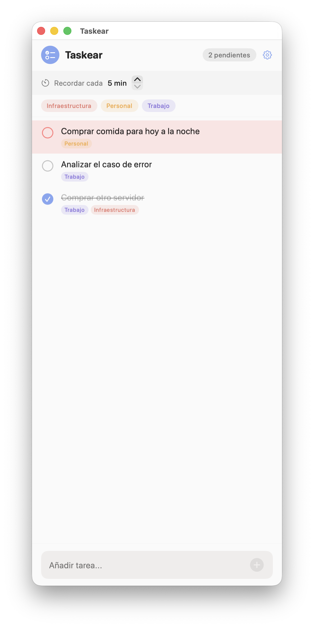 Taskear con tareas completadas